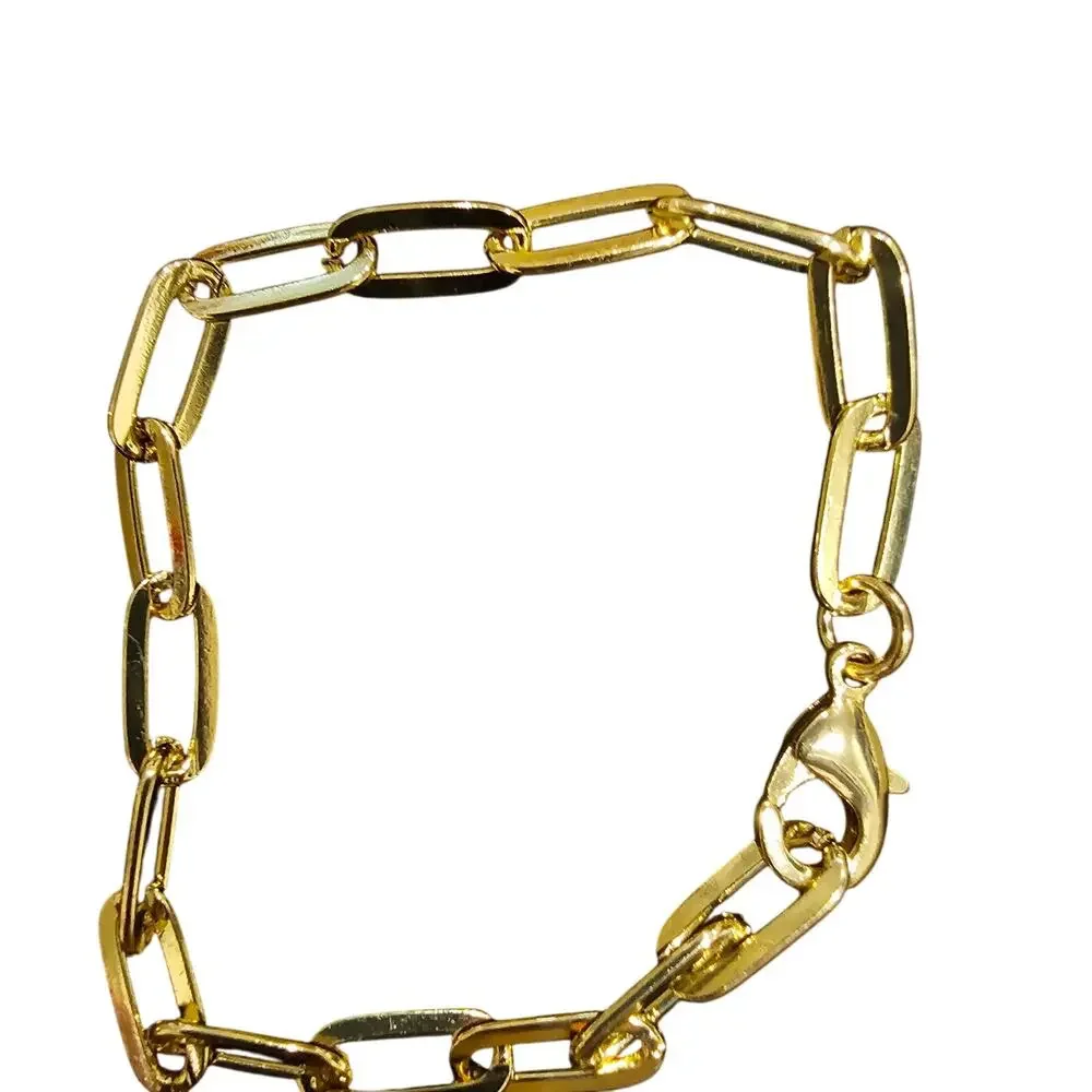 Gold Bracelet Set 4pc Minimalist Stack Beaded Paperclip Chain Dainty Jewelry - Picture 5 of 10